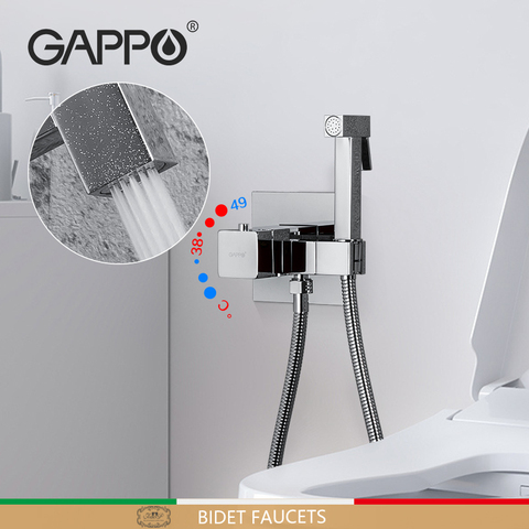 Gappo Thermostatic Bidet Faucets Brass Square Hand Shower Head Tap Thermostatic Crane Mixer Tap Shower Bidet G7207-40 ► Photo 1/6