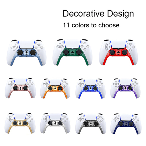 For PS5 Handle Decorative Strip 11 Colors Trim Strip and 6 in 1 Thumb Stick Grips Cap Cover for Playstation 5 Game Controller ► Photo 1/6