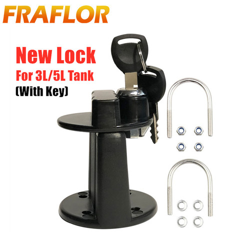 New Bracket Lock Fastener With Key for 3L 5L Fuel Tank Mount Clamp Petrol Can Jerry Cans Holder for Motorcycle Spare Oil Tanks ► Photo 1/6