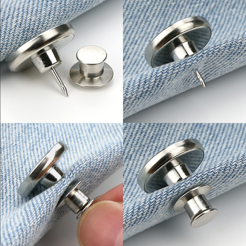 5pcs Waist Button Free Removable Universal Buttons Denim Pants Waist Adjusting Radical Changes Small Artifact mian feng Button ► Photo 1/6
