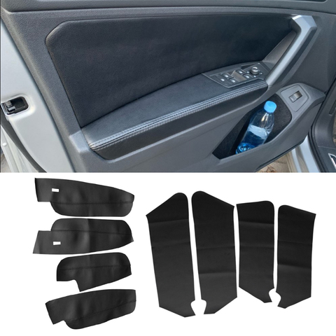 For VW Tiguan 2017 2022 4pcs Microfiber Leather Interior Door Panels Guards / Door Armrest Panel Cover Protective Trim ► Photo 1/6