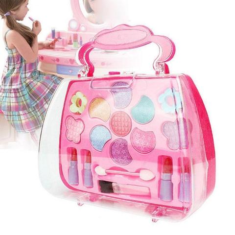 Baby Girls Make Up Set Toys Pretend Play Cosmetic Bag Beauty Hair Salon Toy  Makeup Tools Kit Children Pretend Play Toys