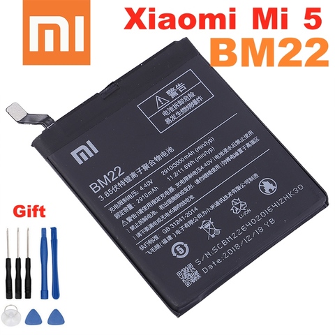 Xiao mi 100% Original BM22 3000mAh Battery For Xiaomi Mi 5 Mi5 M5 BM22 High Quality Phone Replacement Batteries+ free tools ► Photo 1/4