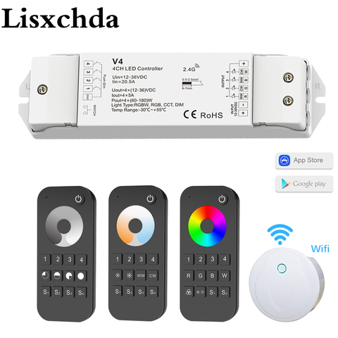 RGBW/RGB/CCT/Dimming+2.4G Wireless RF Remote Controller 4 Channel LED RF Controller for RGB/RGBW LED Strip Light ► Photo 1/6