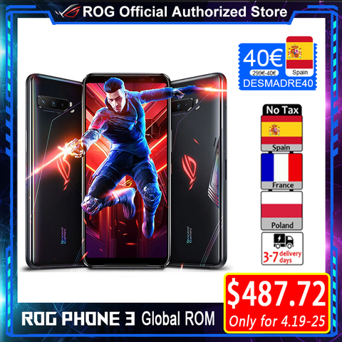 Global ROM New ASUS ROG Phone 3 512GB 12GB RAM SD865+ 6000mAh Battery 144Hz AMOLED FHD 64MP Triple Cameras ROG3 5G Game Phone ► Photo 1/6