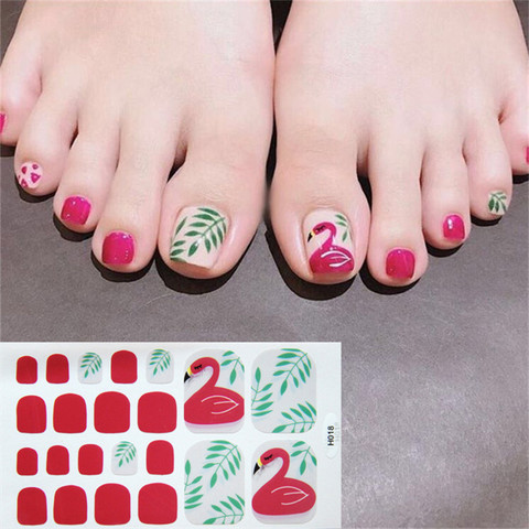 1 sheet Flower Toenail Sticker Full Toe Nail Wraps Art Polish Stickers Self-adhesive False Nail Design Manicure ► Photo 1/6