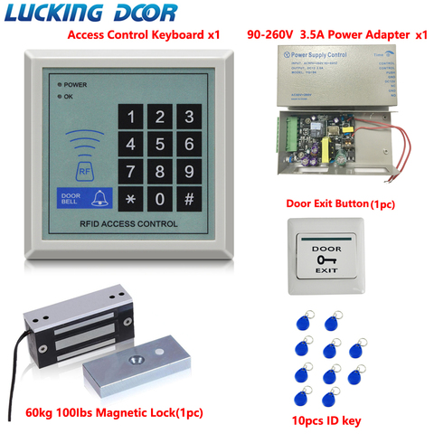 LUCKING DOOR RFID Proximity Card 125KHz Door Access Control system Entry System 100lbs Magnetic Lock Kit ► Photo 1/6