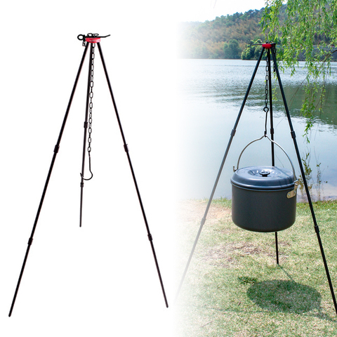 Outdoor Camping Bonfire Tripod Portable Triangle For Fire Hanging Pot Outdoor Campfire Cookware Picnic Cooking Pot Grill Tool ► Photo 1/6