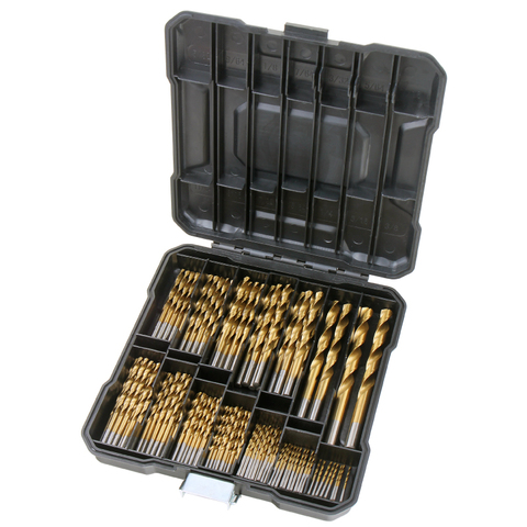 100Pcs Titanium-Coated HSS Mini Metal Drill Bit Set Woodworking Tools for Dremel Rotary with Plastic box ► Photo 1/5