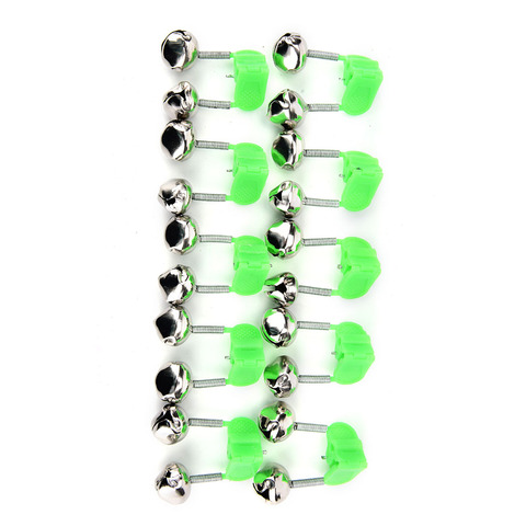 10pcs Bite Alarms Fishing Rod Bells Fishing Accessory Rod Clamp Tip Clip Bells Ring Green ABS Outdoor Metal ► Photo 1/6