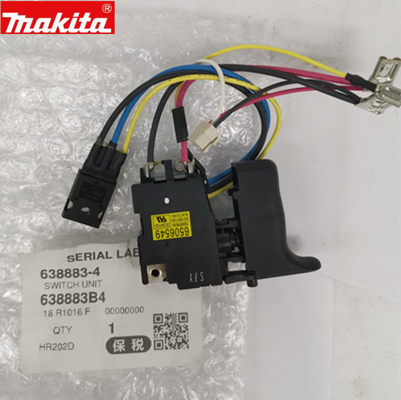 Makita GENUINE SWITCH FOR bhr 202 638882-6 with brushes 