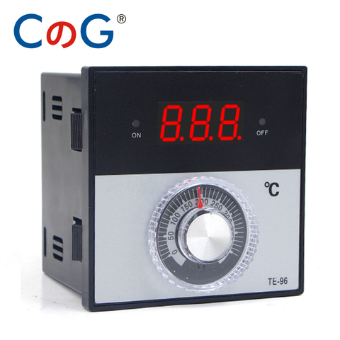 CG 96*96mm Knob AC 220V 380 24V 0- 300 400 1200 Degree K J PT100 Type Relay Digital Thermostat Display Temperature Controller ► Photo 1/6