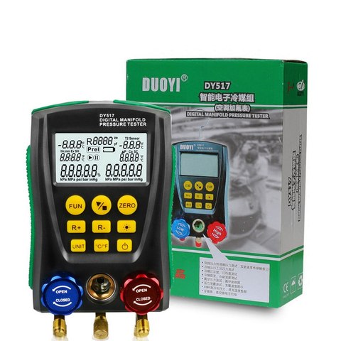 Refrigeration Digital  Manifold Pressure Gauge DY517 Vacuum Pressure Temperature Tester Meter Test Air-Conditioning ► Photo 1/6