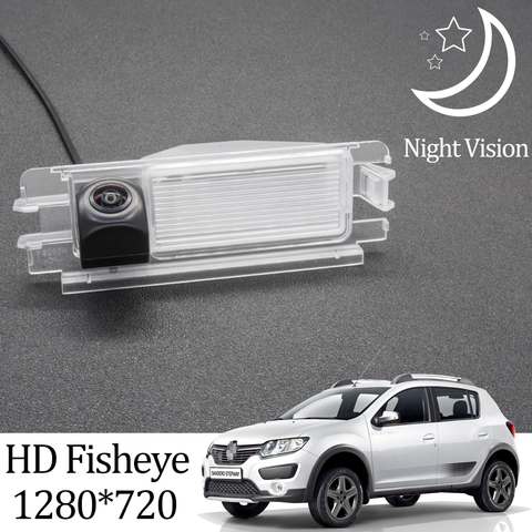 Owtosin HD 1280*720 Fisheye Rear View Camera For Renault Sandero Stepway/Dacia Sandero Stepway 2012-2022 Car Reverse Camera ► Photo 1/6