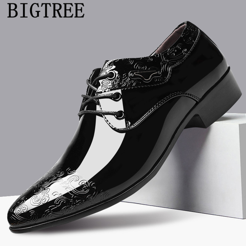 Italian Luxury Black Patent Leather Dress Shoes