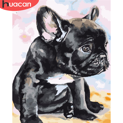 HUACAN Paint By Number Dog Drawing On Canvas Gift DIY Pictures By Numbers Animal Kits Hand Painted Painting Art Home Decor ► Photo 1/6