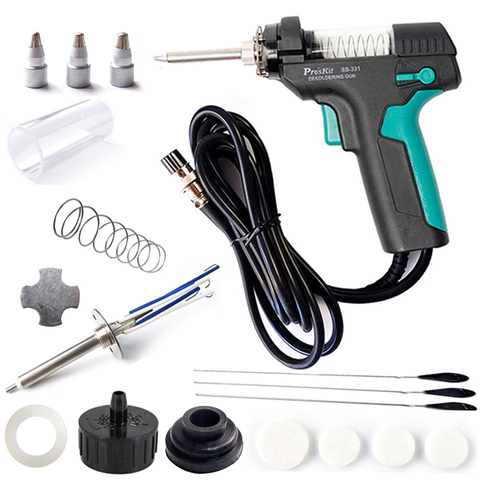 Pro'skit SS-331H Electric Desoldering Station Tin Gun Suction Tin Pump Accessories Filter Pipe Nozzle Heater Needle Mat Spring ► Photo 1/6