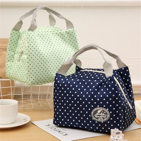 Lunch Bag Insulated Cold Stripe Picnic Carry Case Thermal Portable Lunch Box Bento Pouch Lunch Container Food Storage Bags ► Photo 1/6
