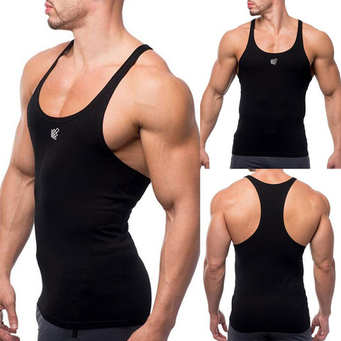 Gym Men Muscle Sleeveless Shirt Solid Tank Top Bodybuilding Sport Fitness Workout Vest ► Photo 1/6