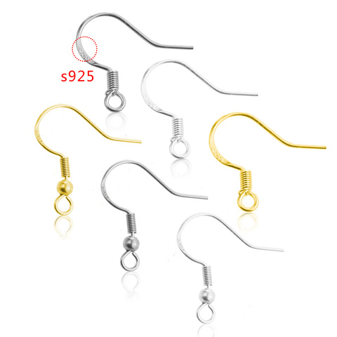 20pcs/lot 925 ear hook Stainless Steel Ear Wires Gold Silver Steel Earrings Hook for DIY Jewelry Earring Making Accessories ► Photo 1/6
