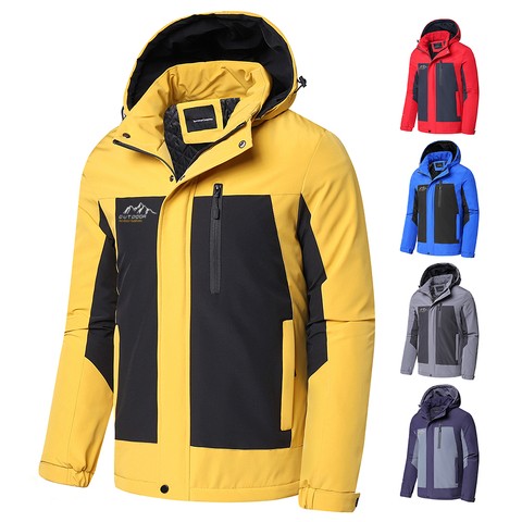 Men 2022 Spring Autumn New Outdoor Warm Casual Hooded Jacket Coat Men Brand Outfits Waterproof Thick Cotton Classic Jackets 4XL ► Photo 1/6