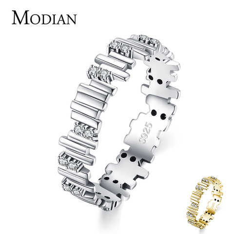 Modian Silver Rings Irregular Geometric Line Art Finger Rings for Women Genuine 925 Sterling Silver Fine Jewelry 2022 New Design ► Photo 1/6