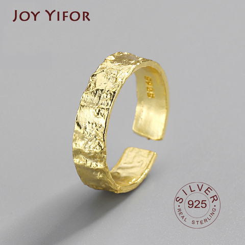 Irregular Rock Texture Gold Ring Women Rings 925 Sterling Silver Anillo Plata 925 Mujer Parure Bijoux Femme 2022 Bague ► Photo 1/6