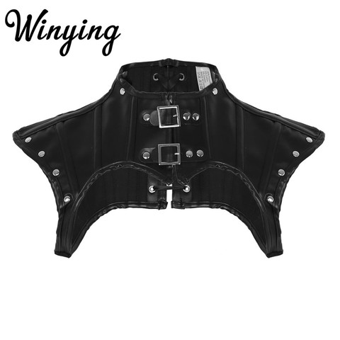 Women PU Leather Lace-up Body Chest Harness with Buckles Steampunk Gothic Rave Costume Sexy Corset Bustier Crop Tops Clubwear ► Photo 1/6
