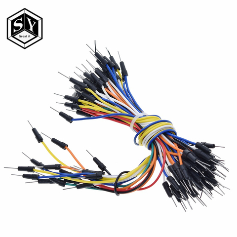 65pcs~male to male solderless flexible breadboard jumper cable wires for'arduiFB 