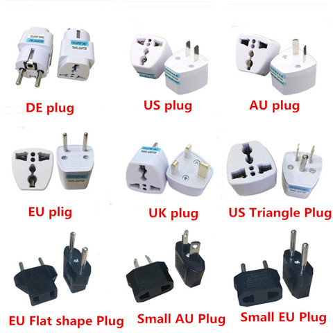 Universal UK US AU to EU Power Socket Plug Travel Charger Adapter Converter 2 Flat Pin ► Photo 1/6