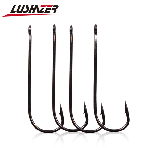 30pcs/lot LUSHAZER Fishing hooks Carbon Steel Big Long Shank Fishhook Sea Hook Pint Hook with Eyes with barb fishing accessories ► Photo 1/6