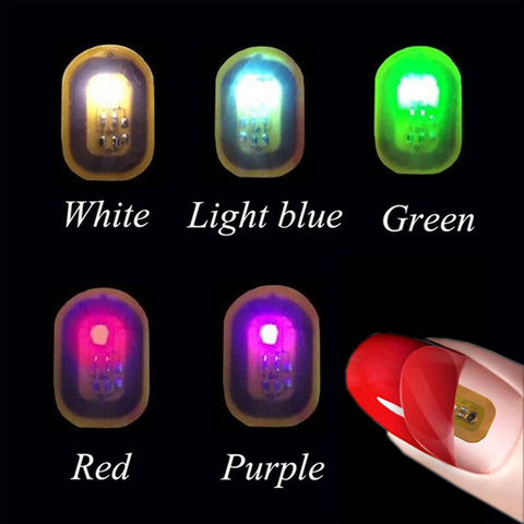 5 Colors DIY Colorful Glowing Nail Art Scintillation Decors Nail Stickers Chip Manicure Nail Art Flash Light Nail Decoration ► Photo 1/6
