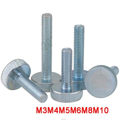 Flat Head Knurled Thumbscrews M3 M4 M5 M6 M8 M10 GB835 Carbon Steel Zinc plated Hand Tighten Adjust Screws Bolts ► Photo 1/5