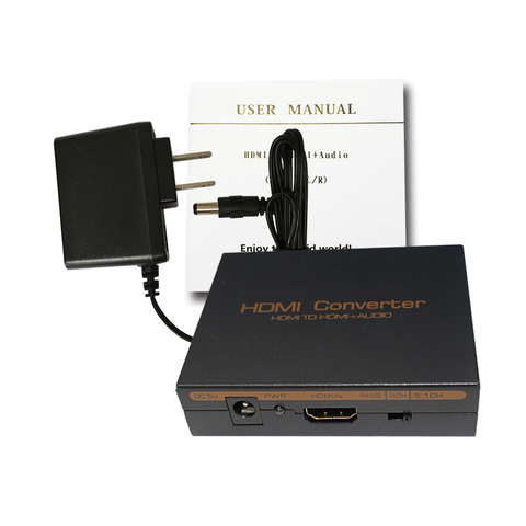 HDMI audio extractor + Optical TOSLINK SPDIF Audio Extractor Converter HDMI Audio Splitter with power adapter or dc cable ► Photo 1/6