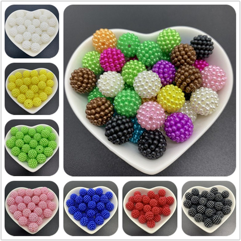 12mm 20pcs Acrylic Spaced Beads Colorful Bayberry Beads Round Loose Beads Fit Europe Beads For Jewelry Making ► Photo 1/6