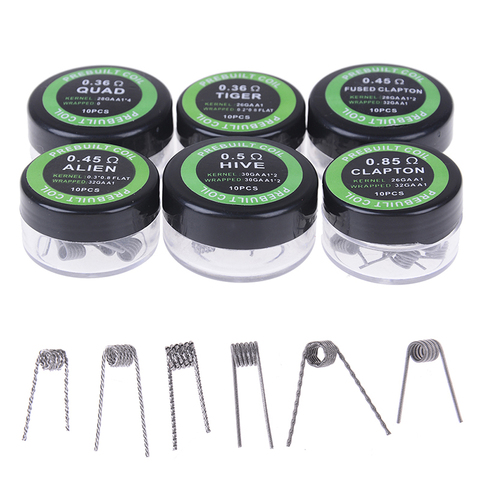 10pcs/box Twisted Fused Hive Clapton Coils Premade Wrap Alien Mix Twisted Quad Tiger Heating Resistance Rda Coil Tool Parts ► Photo 1/6