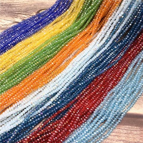 Austrain Crystal Round Beads AB 6/8/10/12MM Faceted Rondelle Glass Beads  Crafts Wholesale Needlework Accessories for Jewelry