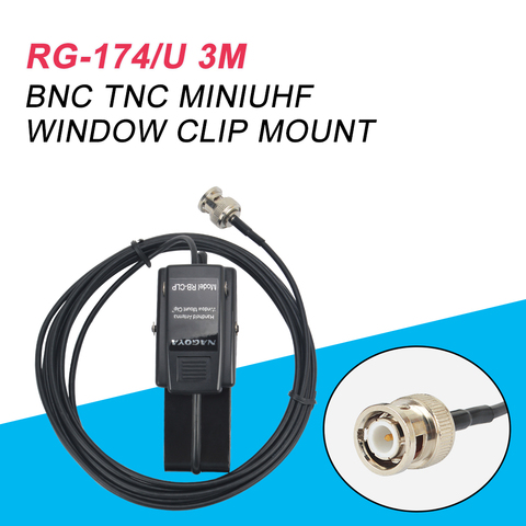 Original Nagoya 3M RG-174U Cable Window Clip Mount Antenna Mounting Bracket RB-CLP BNC Mount Handheld 2 Way Radio for Car Radio ► Photo 1/6