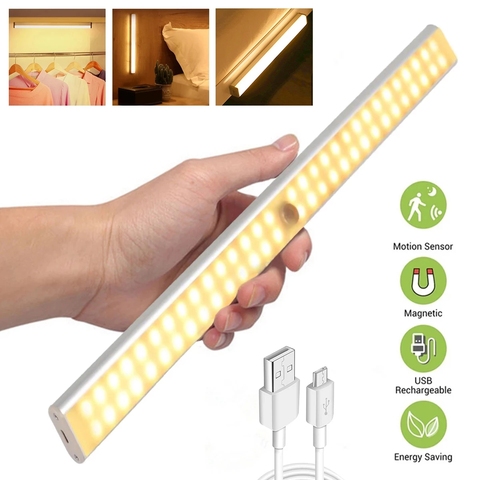LED Closet Night Lights Wireless Motion Sensor Light Wardrobe Night Lamp For Kitchen Bedroom Cabinet Staircase Aisle Lighting ► Photo 1/6