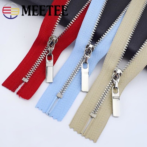 Meetee 5/10pc 3# 15/18/20/25/30cm Metal Zippers Close-end Zip Closure for Clothes Jeans Pocket Zipper Bag Purse Repair Accessory ► Photo 1/6