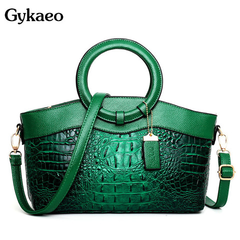 Gykaeo Luxury Handbags Women Bags Designer Crocodile Woman Leather Handbag Ladies Green Party Tote Shoulder Bags Sac A Main 2022 ► Photo 1/6
