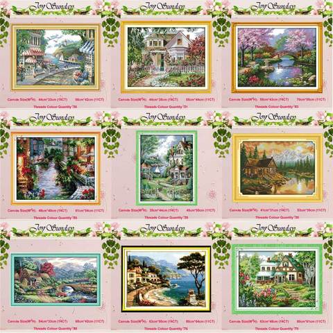 Leisurely cabin house scenery patterns counted 11CT 14CT Cross Stitch Sets DIY Cross-stitch Kit Embroidery Needlework Home Decor ► Photo 1/6