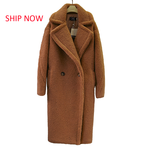 2022 new teddy coat faux fur long coat women lamb fur coat thick coat oversized outwears ► Photo 1/6