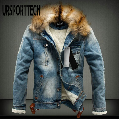 Fashion Brand Autumn Winter Mens Denim Jacket 2022 New Casual Thick Warm Jean Jacket Denim Coats Street Style Denim Jackets Male ► Photo 1/6