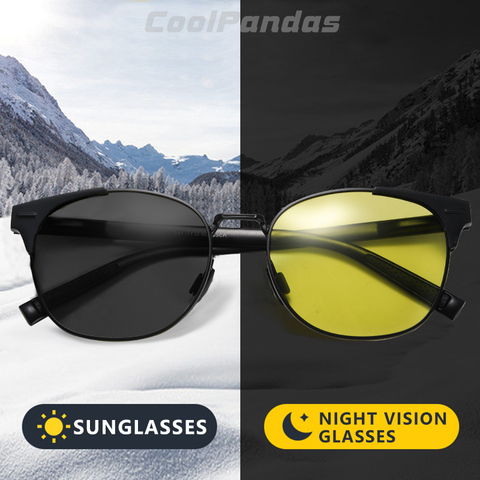 Intelligent Photochromic Round Polarized Sunglasses Men Women Day Night Vision Glasses Driving Discoloration gafas de sol hombre ► Photo 1/6