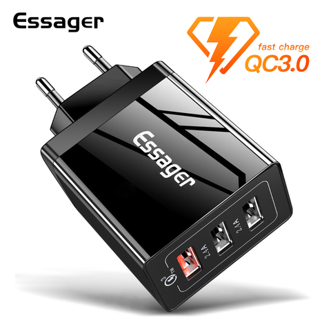 Essager Quick Charge 3.0 USB Charger QC3.0 QC Fast Charging Multi Plug Mobile Phone Charger Adapter For iPhone Samsung Xiaomi mi ► Photo 1/6