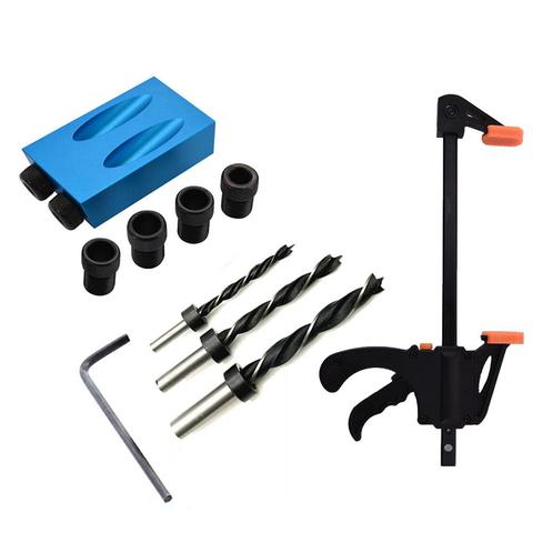 Pocket Hole Jig Kit 6/8/10mm Drive Adapter for Woodworking Angle
