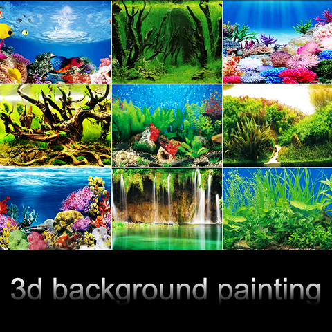 Double-sided 3d aquarium background painting fish tank decoration sticker  marine plants aquarium background poster landscape - Price history & Review  | AliExpress Seller - Water Spirit88 Store 