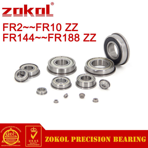 ZOKOL 10PCS FR2ZZ to FR10ZZ Flange bearing FRR3ZZ FR4ZZ FR6ZZ FR8ZZ FR144ZZ FR166ZZ FR168ZZ FR188ZZ Deep Groove ball bearing ► Photo 1/5