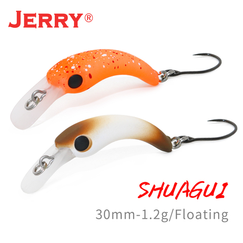 Jerry Shuagui Ultralight Spinning Single Hook Wobbler Hard Bait 1.2g 30mm Micro Plug Floating Crankbait Trout Freshwater Fishing ► Photo 1/6